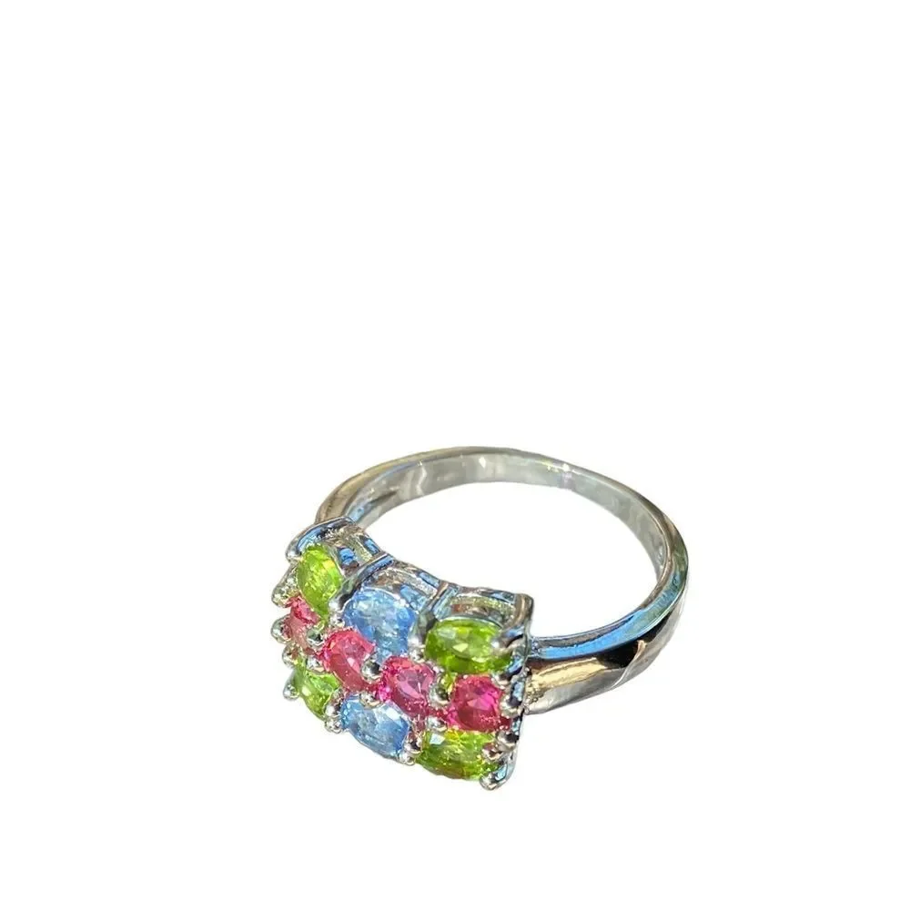 Peridot, Topaz & Tourmaline in a 925 SS Filled Ring (6) - Picture 5 of 10
